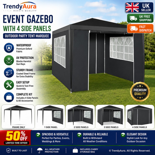 3x3m heavy duty gazebo marquee - heavy,