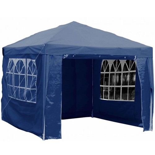 Blue gazebo garden - gazebo,