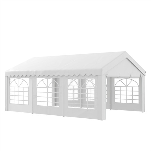Gazebo steel frame 6x4m white - frame,