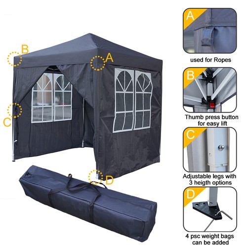 2x2m pop gazebo garden - up,