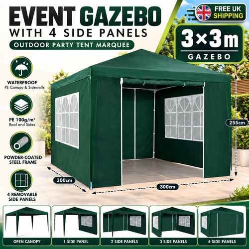 3x3m gazebo side panels - 3x3m,